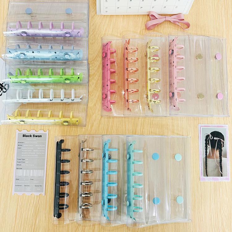 plusnao バインダー ミニ A7 6穴 ミニバインダー 文房具 クリア