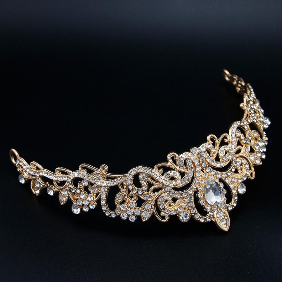 ティアラ ウエディング コスプレ 髪飾り 花嫁 結婚式 ヘッドドレス ブライダル パーティー 二次会 ヘアアクセサリー キラキラ | plusnao | 09