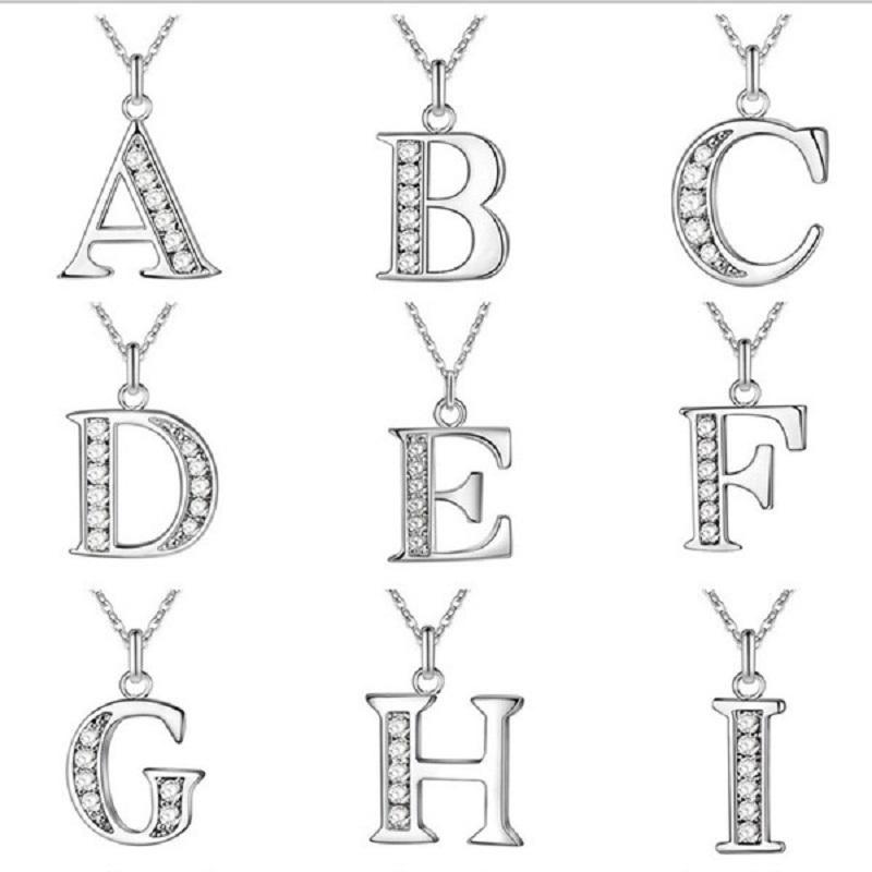 ネックレス アルファベット イニシャル シルバーカラー ラインストーン ペンダント レディース アクセサリー おしゃれ シンプル A M プラスナオ Paypayモール店 通販 Paypayモール