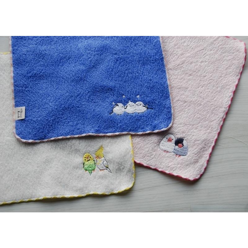 plusnao タオルハンカチ ステッチライク〜とり〜 ハンドタオル