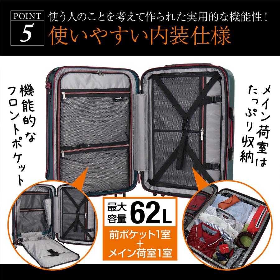 プラスワン スーツケース ストッパー付き フロントオープン 拡張 プラスワン スーツケース ストッパー付き フロントオープン 拡張