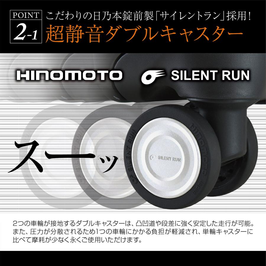 スーツケース ストッパー付き フロントオープン 拡張機能 Mサイズ 56L(62L) HINOMOTO 4泊 5泊 6泊 アルファスカイ 999-54SPEX｜plusone-voyage｜11