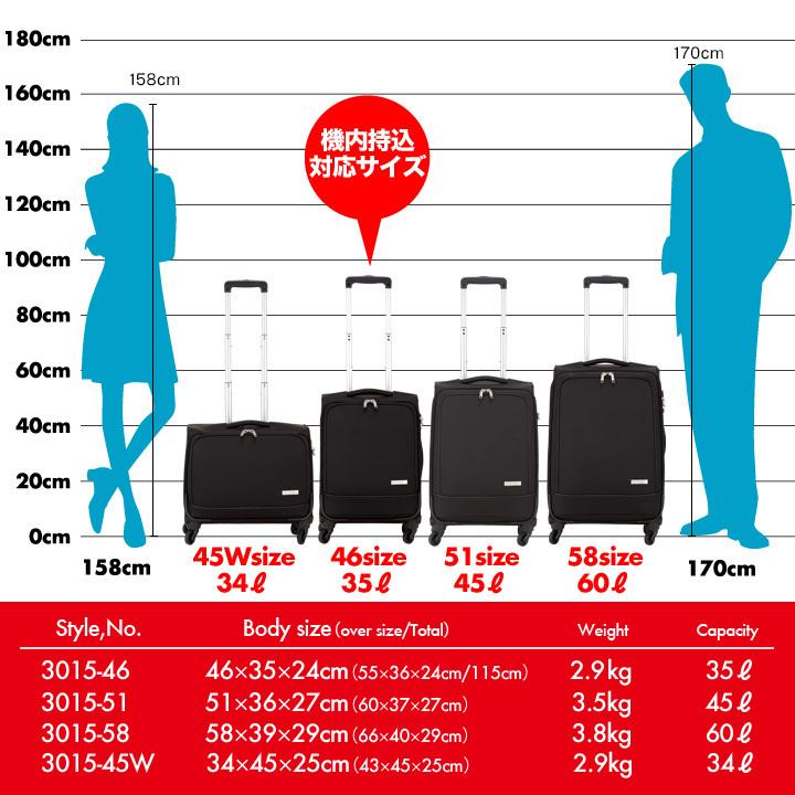 スーツケース Sサイズ フロントオープン ソフトキャリー 35L 軽量 機内持ち込み HINOMOTO 国内旅行 出張 1泊 2泊 3泊 PLUSONE LUGGAGE 3015-46｜plusone-voyage｜11