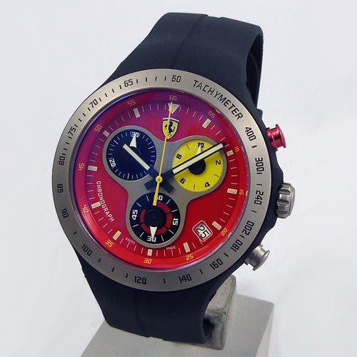 正規品 フェラーリ腕時計 FERRARI ジャンボ クロノグラフ レッド