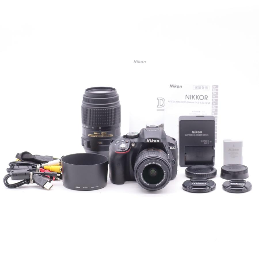 ニコン Nikon デジタル一眼レフカメラ D5300 ダブルズームキット ブラック | 