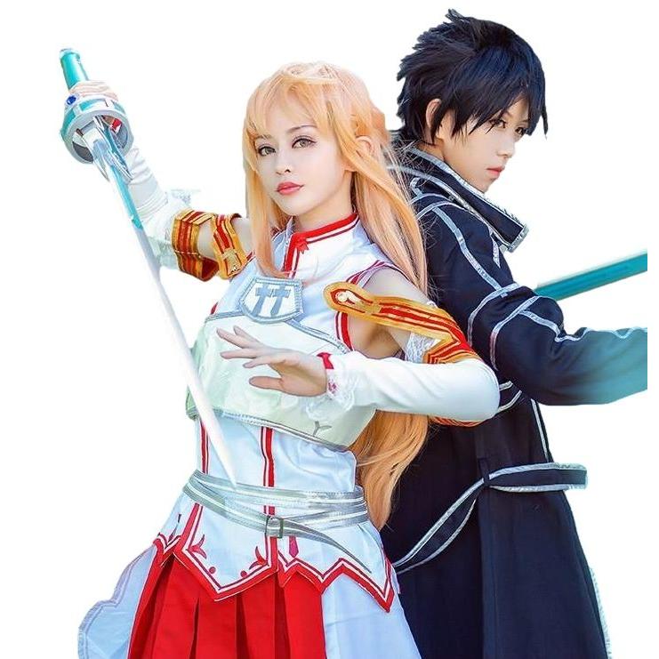 ソードアート・オンライン 風 SAO 結城明日奈 アスナ コスチューム コスプレ衣装 7点セット サイズ S〜XLの画像