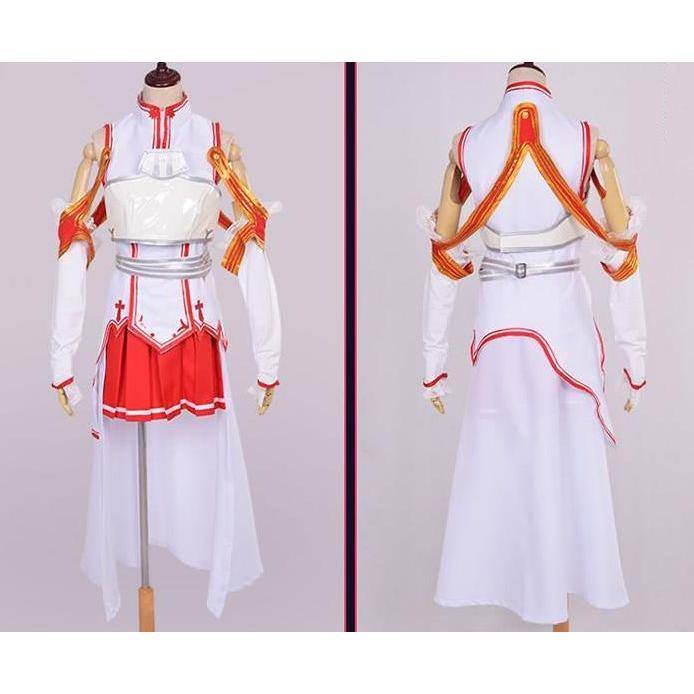 ソードアート・オンライン 風 SAO 結城明日奈 アスナ コスチューム コスプレ衣装 7点セット サイズ S〜XLの画像