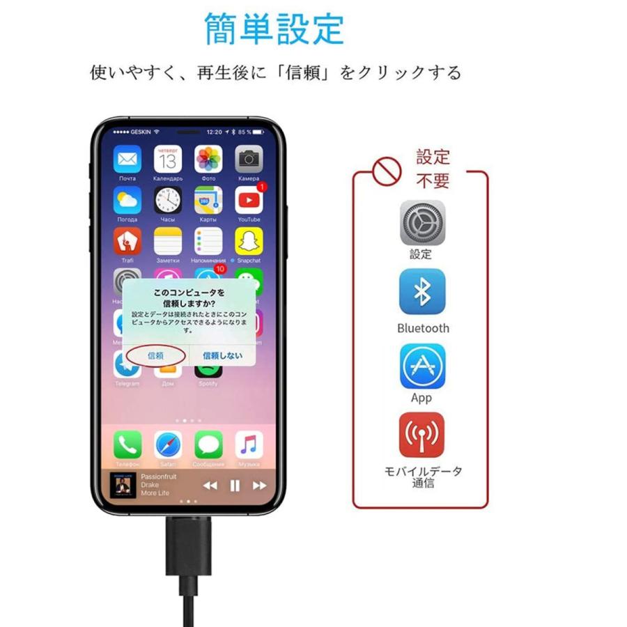 iPhone HDMI 変換ケーブル ライトニングアダプタ 設定不要 iOS13対応 アイフォン テレビHDMI接続ケーブル ミラーリング YouTube TV出力 充電可｜plusoneoneone｜06