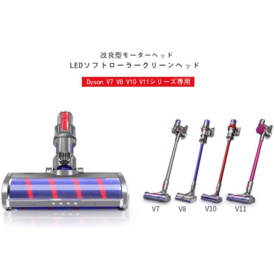 期間限定　ダイソン Dyson V7　ソフトローラクリーナーヘッド　 Dyson V7 V8 V10 V11シリーズ専用 LEDヘッド、交換部品 アクセサリー  （Slimは一部非対応）｜plusoneoneone｜05