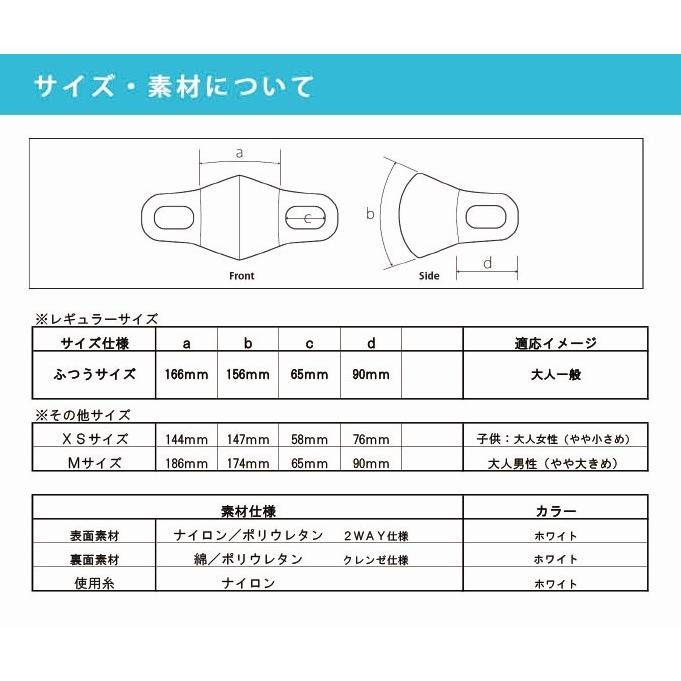 抗ウイルス.抗菌.機能純日本製！肌にやさしいCLEANSE素材！手洗洗濯50回！洗えるマスク（白）MサイズM（二個セット）手洗洗濯50回！｜plusoneshop｜02