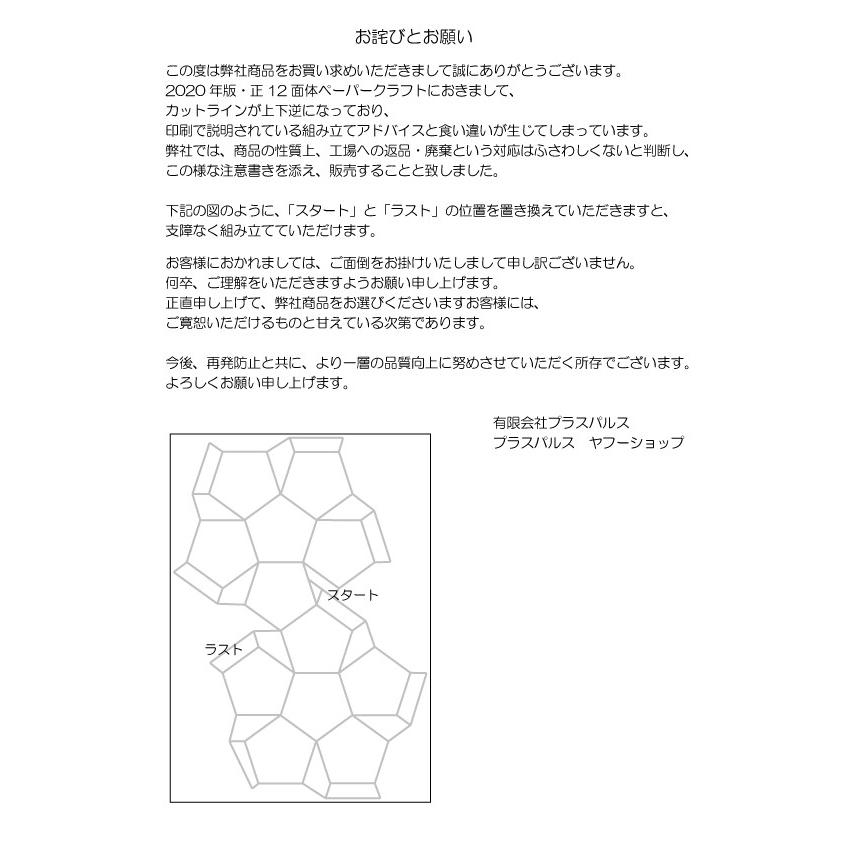 ペーパークラフトカレンダー 正12面体 地球 創造力をくすぐる12面体の