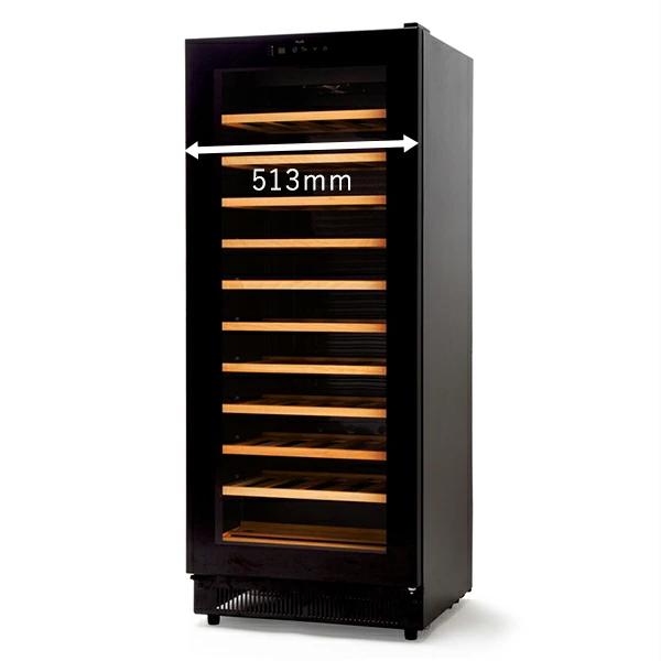 ワインセラー コンプレッサー式 53本 家庭用 小型 日本酒 一升瓶 収納可 木製棚 DWC-053C PlusQ プラスキュー 爆買 | PlusQ | 08