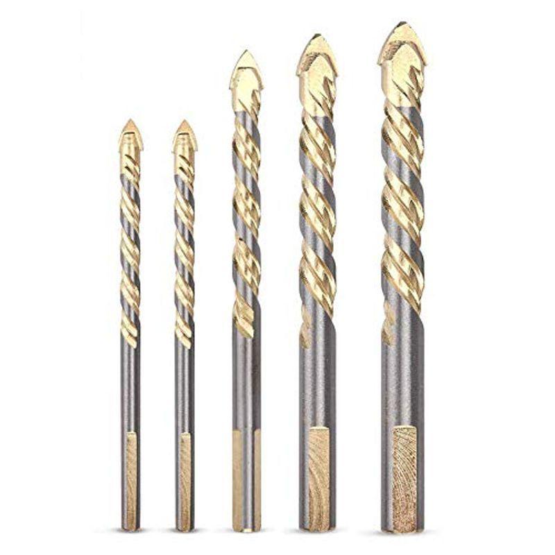 Kimlonton5個セットガラス タイル用ドリルビット コンクリートドリル刃セット 高硬度合金ドリル