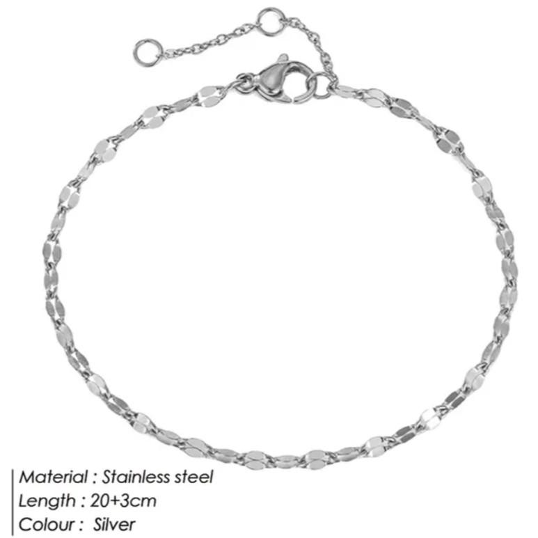 アンクレット つけっぱなし レディース サージカルステンレス アレルギー対応 ペタルチェーン 華奢 | ブランド登録なし | 18