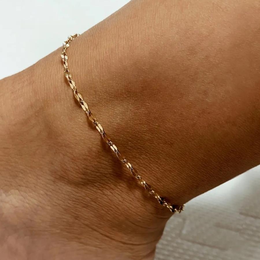 アンクレット つけっぱなし レディース サージカルステンレス アレルギー対応 ペタルチェーン 華奢 | ブランド登録なし | 15