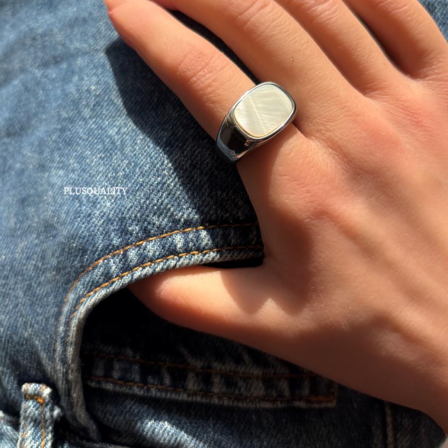 指輪 リング 太め 大きめ 大ぶり サージカルステンレス アレルギー対応 秋 冬 シェル レディース メンズ  ステンレス リング　爆買 | ブランド登録なし | 06