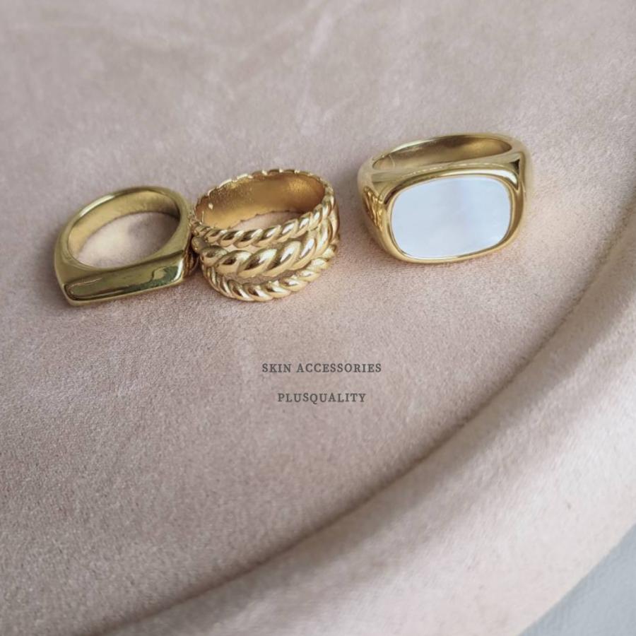 指輪 リング 太め 大きめ 大ぶり サージカルステンレス アレルギー対応 秋 冬 シェル レディース メンズ  ステンレス リング　爆買 | ブランド登録なし | 04