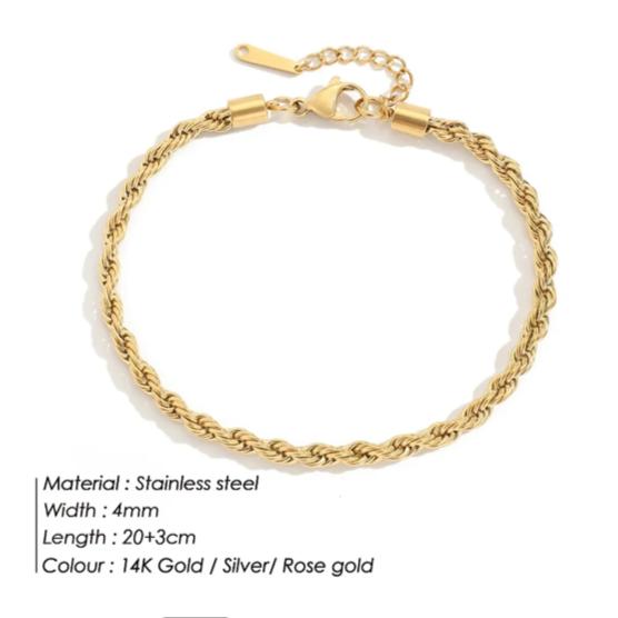 アンクレット 金属アレルギー対応 ステンレス ツイストロープチェーン つけっぱなし レディース　爆買 | ブランド登録なし | 12