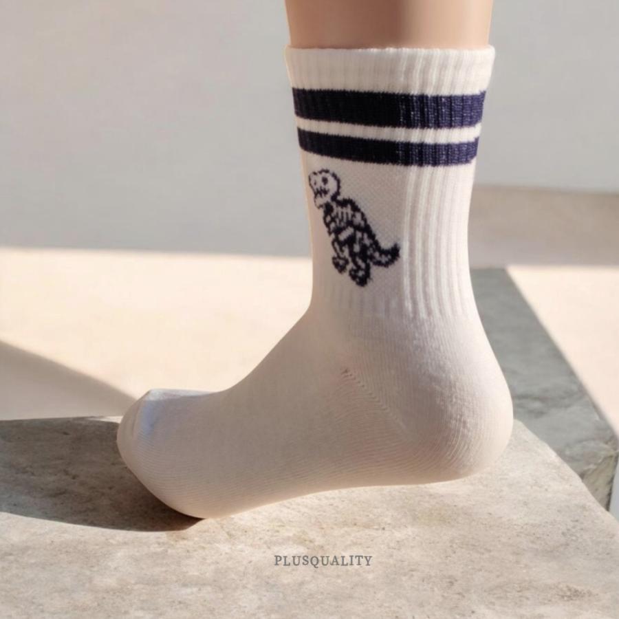 ソックス 靴下 レディース まとめ買い 5足 セット ライン 秋 白 綿 クルーソックス 白 | ブランド登録なし | 05