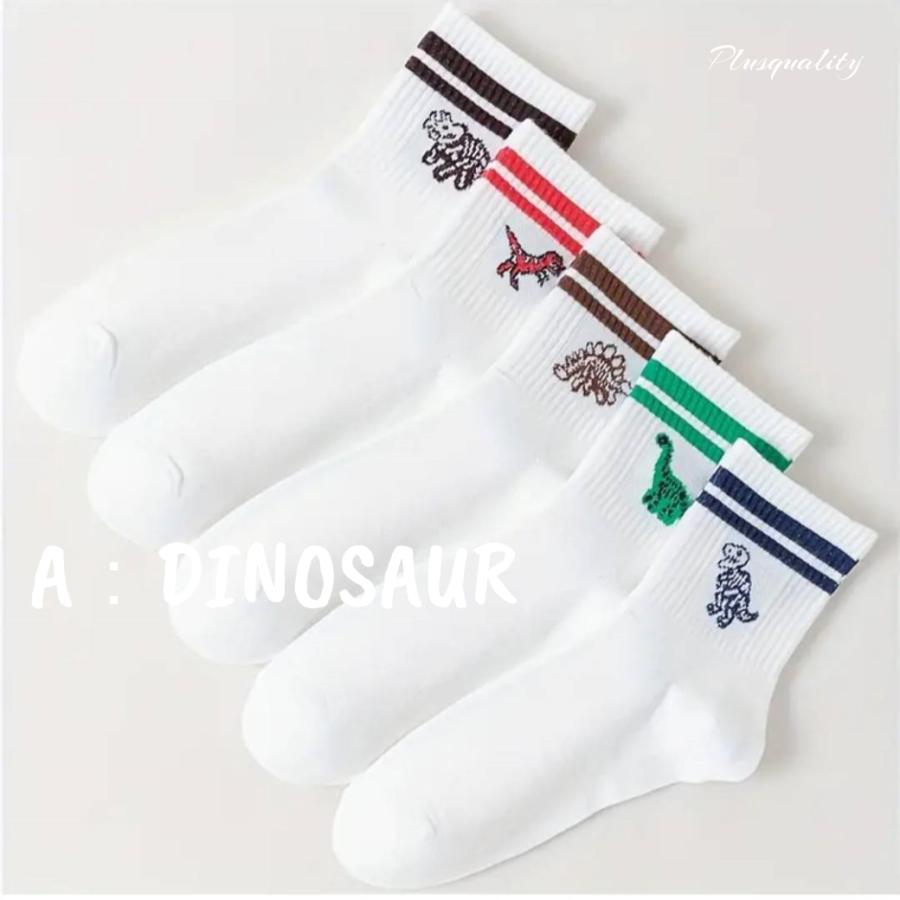 ソックス 靴下 レディース まとめ買い 5足 セット ライン 秋 白 綿 クルーソックス 白 | ブランド登録なし | 10