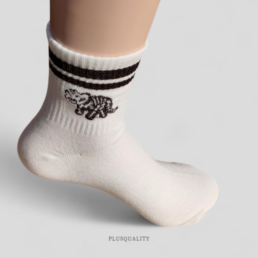 ソックス 靴下 レディース まとめ買い 5足 セット ライン 秋 白 綿 クルーソックス 白 | ブランド登録なし | 03