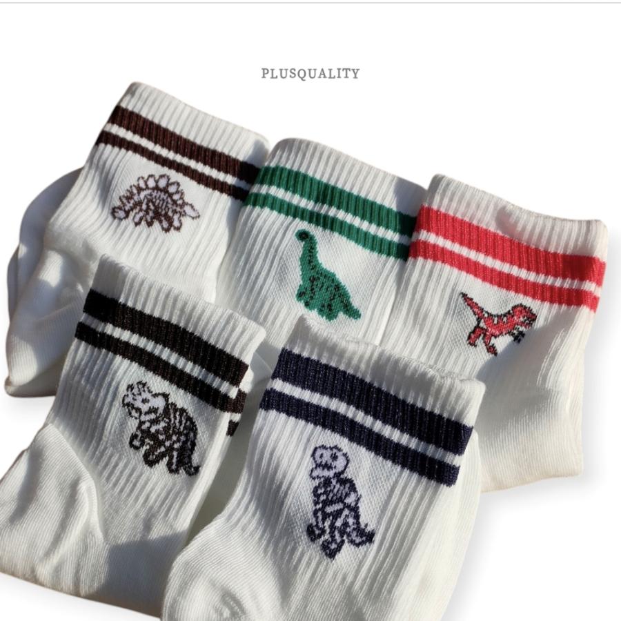 ソックス 靴下 レディース まとめ買い 5足 セット ライン 秋 白 綿 クルーソックス 白 | ブランド登録なし | 06