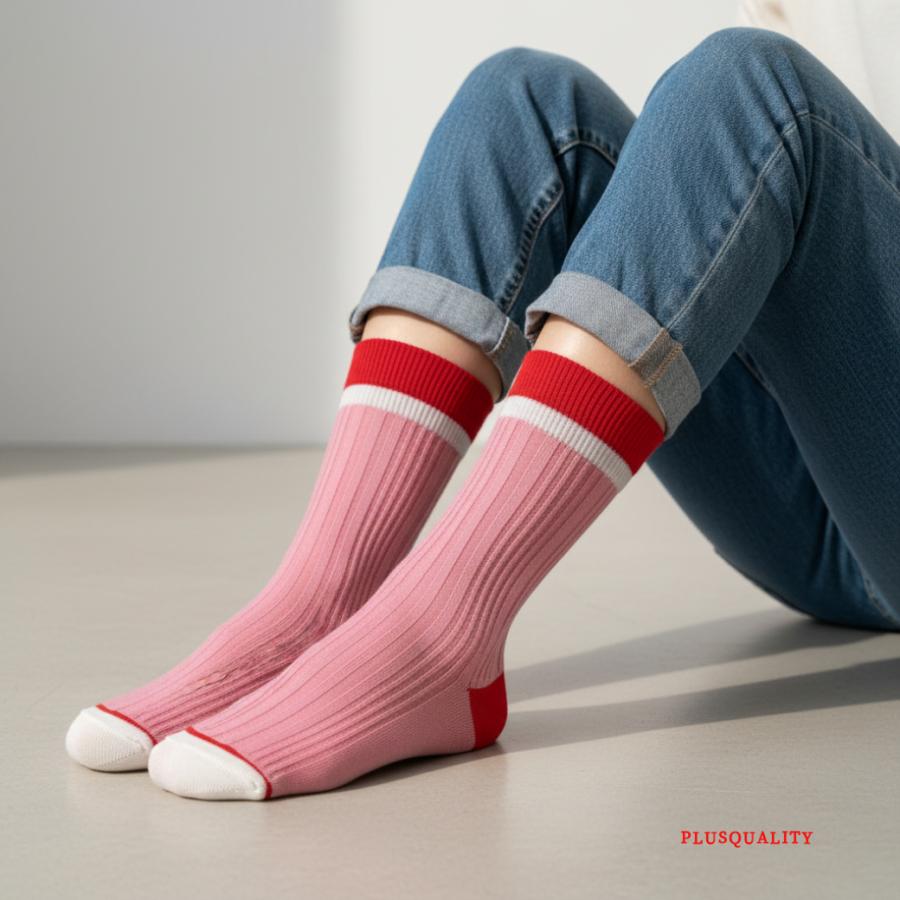 ソックス 靴下 レディース ライン かわいい 新生活 まとめ買い 3足 セット 春  白 綿 クルーソックス 爆買 | ブランド登録なし | 02