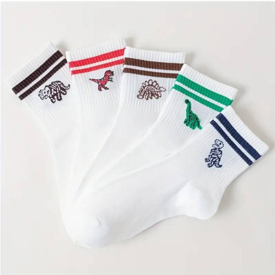 ソックス 靴下 レディース まとめ買い 5足 セット ライン 秋 白 綿 クルーソックス 白 | ブランド登録なし | 09