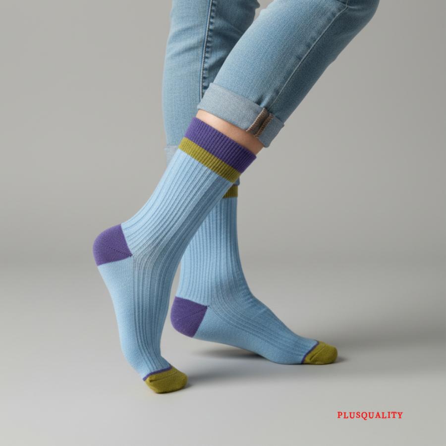 ソックス 靴下 レディース ライン まとめ買い 3足 セット  春  白 綿 クルーソックス | ブランド登録なし | 03