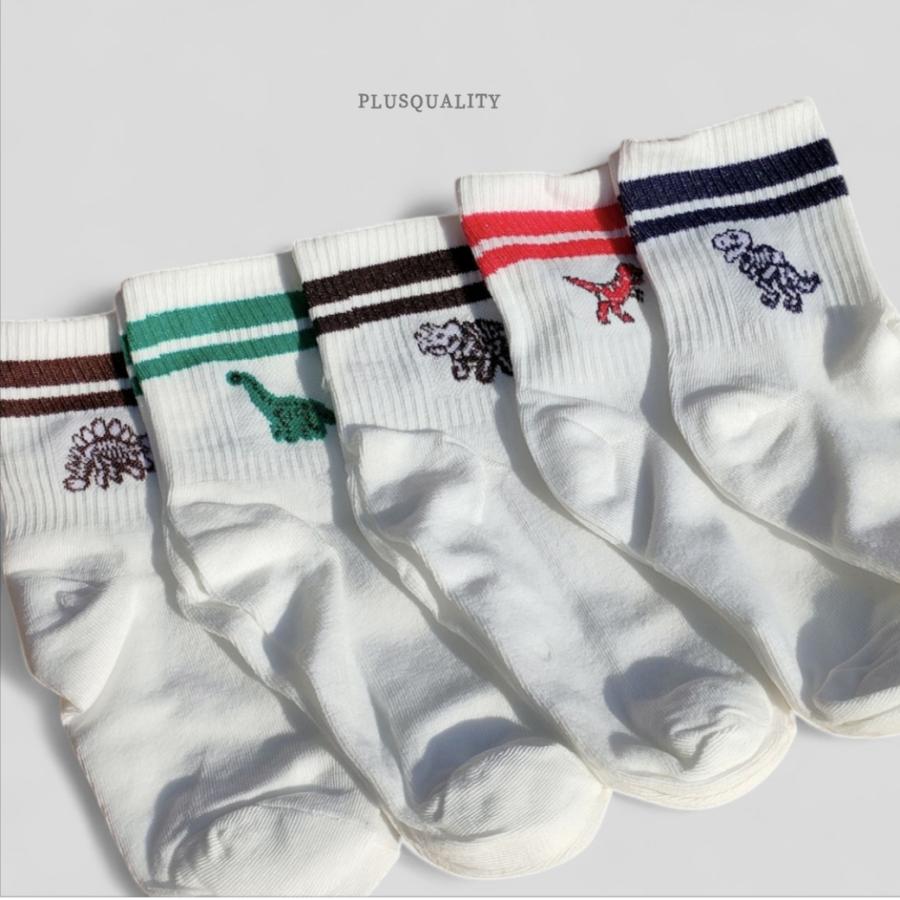 ソックス 靴下 レディース まとめ買い 5足 セット ライン 秋 白 綿 クルーソックス 白 | ブランド登録なし | 07