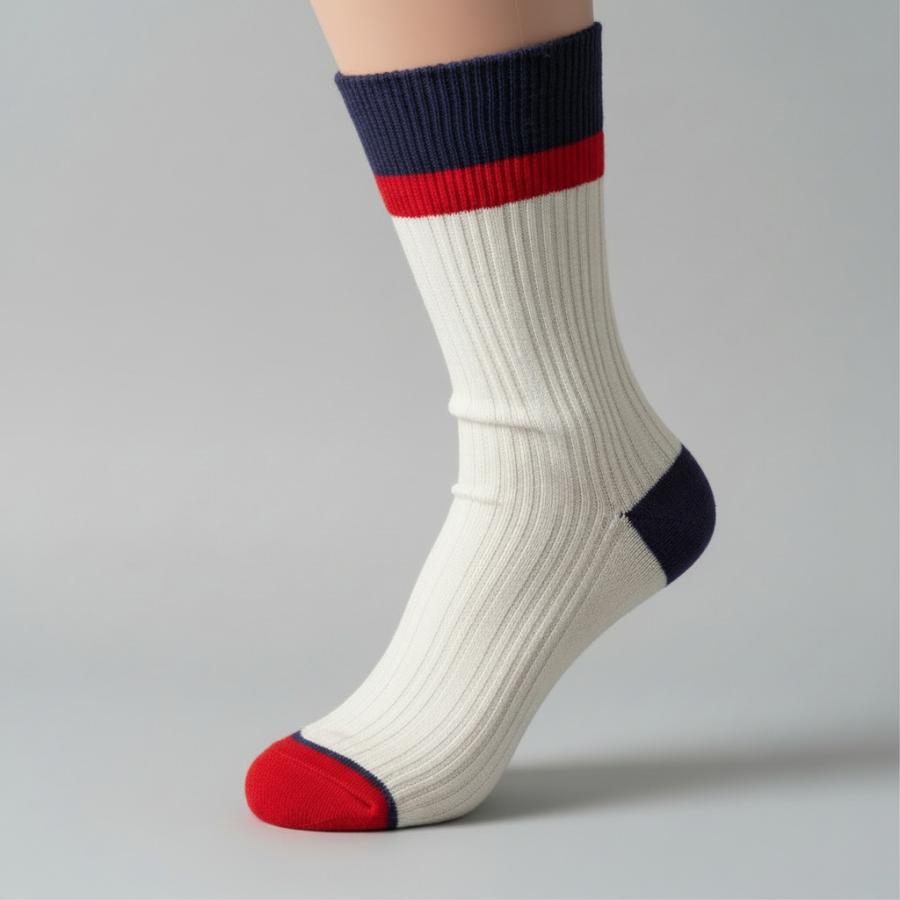 ソックス 靴下 レディース ライン まとめ買い 3足 セット  春  白 綿 クルーソックス | ブランド登録なし | 08