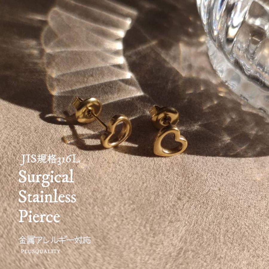 ピアス ハート つけっぱなし 金属アレルギー対応 サージカルステンレス 大人 レディース  両耳用 セカンド ステンレス ミニ ピアス　爆買 | ブランド登録なし | 01