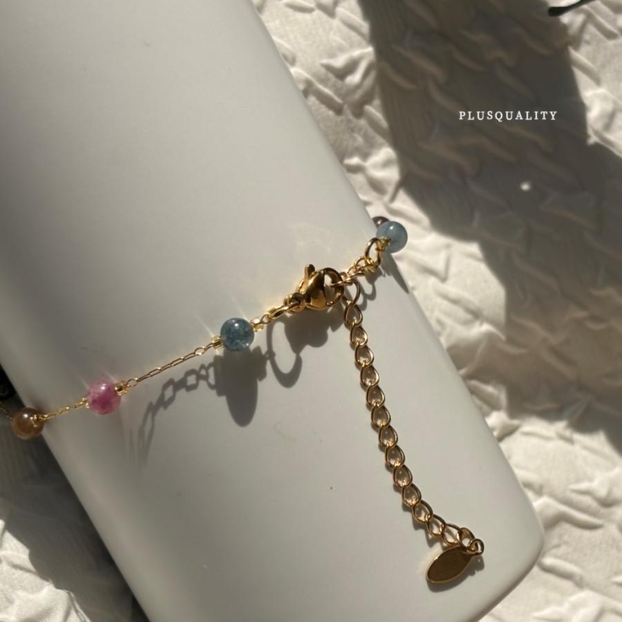 アンクレット 天然石 18金 金属アレルギー対応 サージカルステンレス チェーン つけっぱなし レディース ハワイ タイ ビーチ リゾート | ブランド登録なし | 12