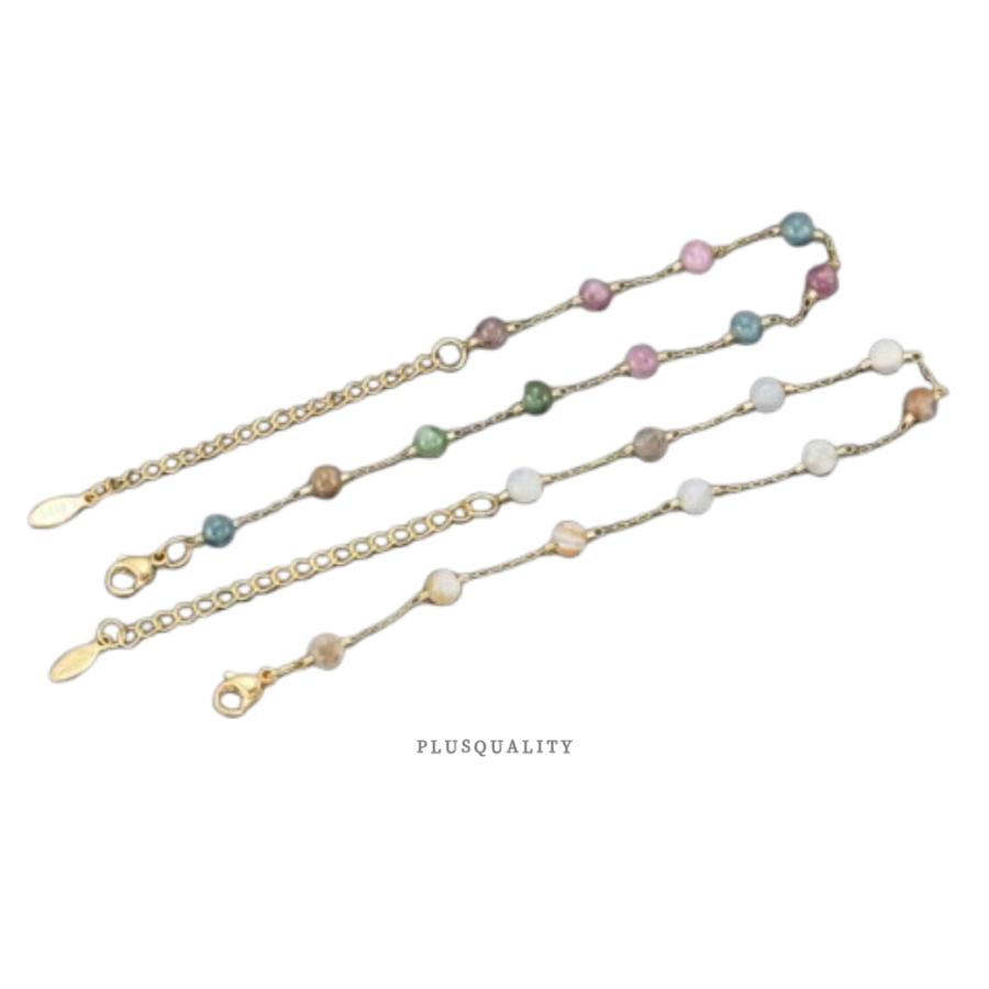 アンクレット 天然石 18金 金属アレルギー対応 サージカルステンレス チェーン つけっぱなし レディース ハワイ タイ ビーチ リゾート | ブランド登録なし | 10