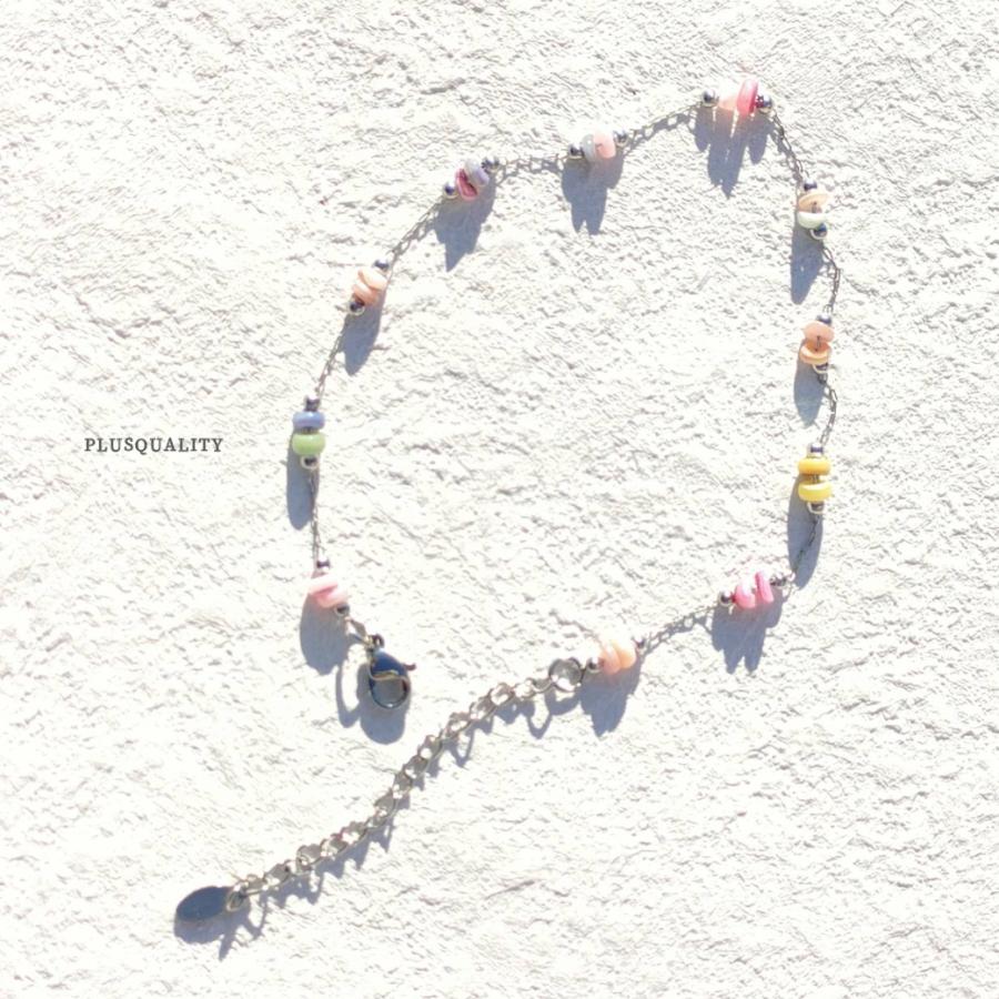 アンクレット 天然石 つけっぱなし k18 18金 レディース アレルギー対応 サージカルステンレス ハワイ タイ ビーチ リゾート | ブランド登録なし | 01