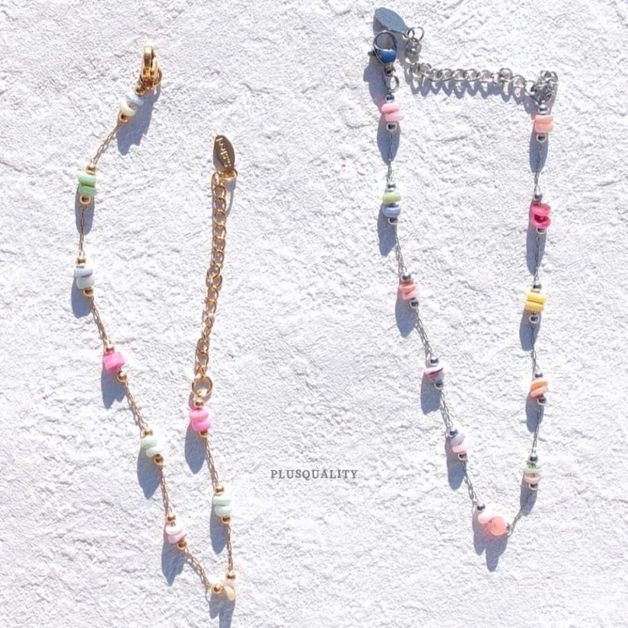 アンクレット 天然石 つけっぱなし k18 18金 レディース アレルギー対応 サージカルステンレス ハワイ タイ ビーチ リゾート | ブランド登録なし | 10