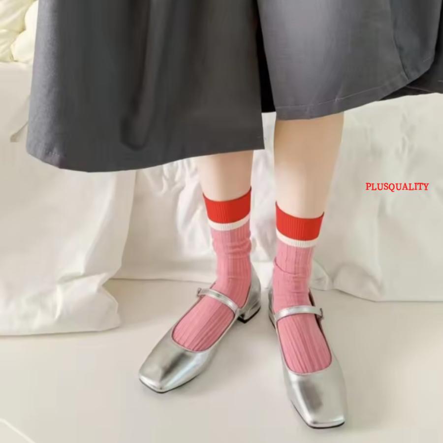 靴下 ソックス まとめ買い 新学期 春 冬 クルーソックス 3足セット レディース ライン  靴下  白 綿 | ブランド登録なし | 02