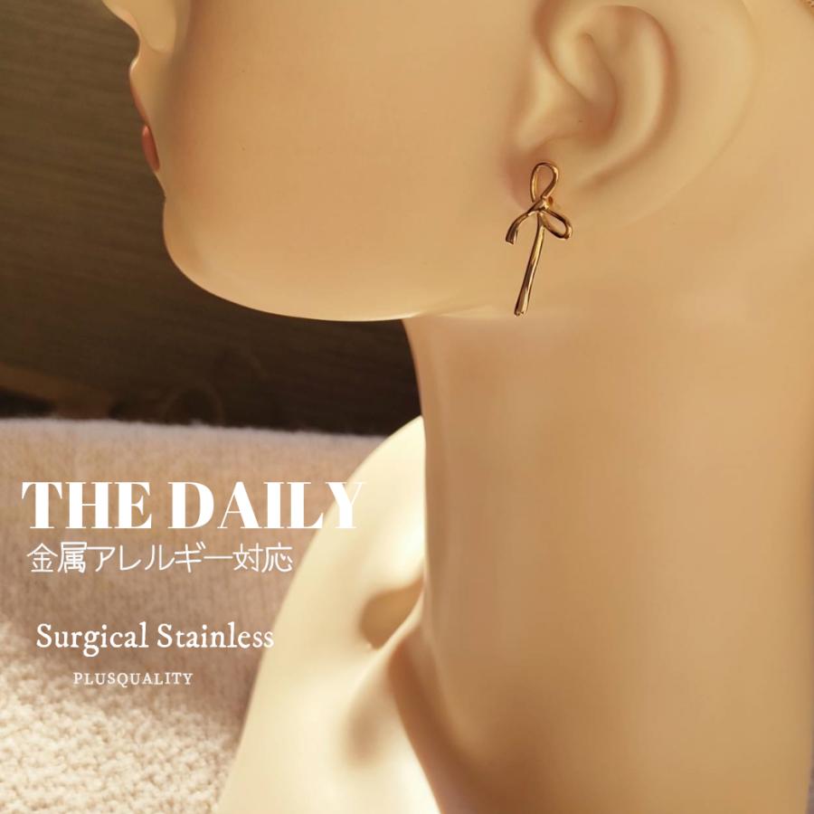 ピアス りぼん シンプル 上品 可愛い サージカルステンレス 金属アレルギー対応 大人 リボン レディース 夏 18金 ステンレス ピアス　爆買 | ブランド登録なし | 15