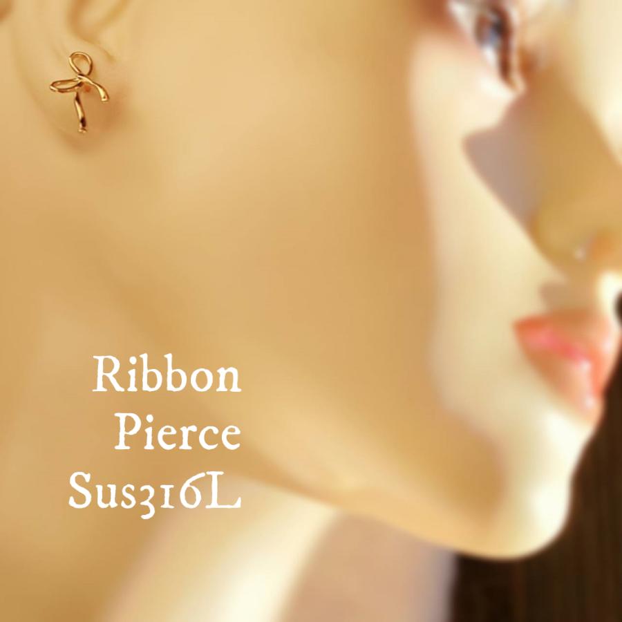 ピアス りぼん シンプル 上品 可愛い サージカルステンレス 金属アレルギー対応 大人 リボン レディース 夏 18金 ステンレス ピアス　爆買 | ブランド登録なし | 07