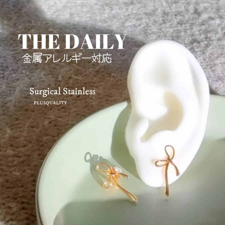 ピアス りぼん シンプル 上品 可愛い サージカルステンレス 金属アレルギー対応 大人 リボン レディース 夏 18金 ステンレス ピアス　爆買 | ブランド登録なし | 01