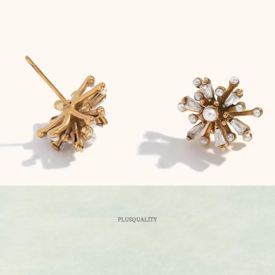 金属アレルギー対応 ピアス サージカルステンレス 華やか 大ぶり 高見え パーティ 結婚式 お呼ばれ 上品 花 18金 K18 誕生日 冬 春 | ブランド登録なし | 11