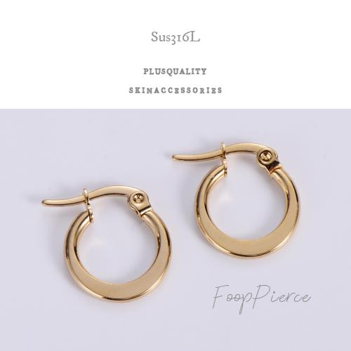 金属アレルギー対応 フープピアス サージカルステンレス つけっぱなし レディース 18金 K18 ピアス 小さめ シンプル | ブランド登録なし
