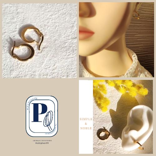 金属アレルギー対応 フープピアス サージカルステンレス つけっぱなし レディース 18金 K18 ピアス 小さめ シンプル | ブランド登録なし | 15