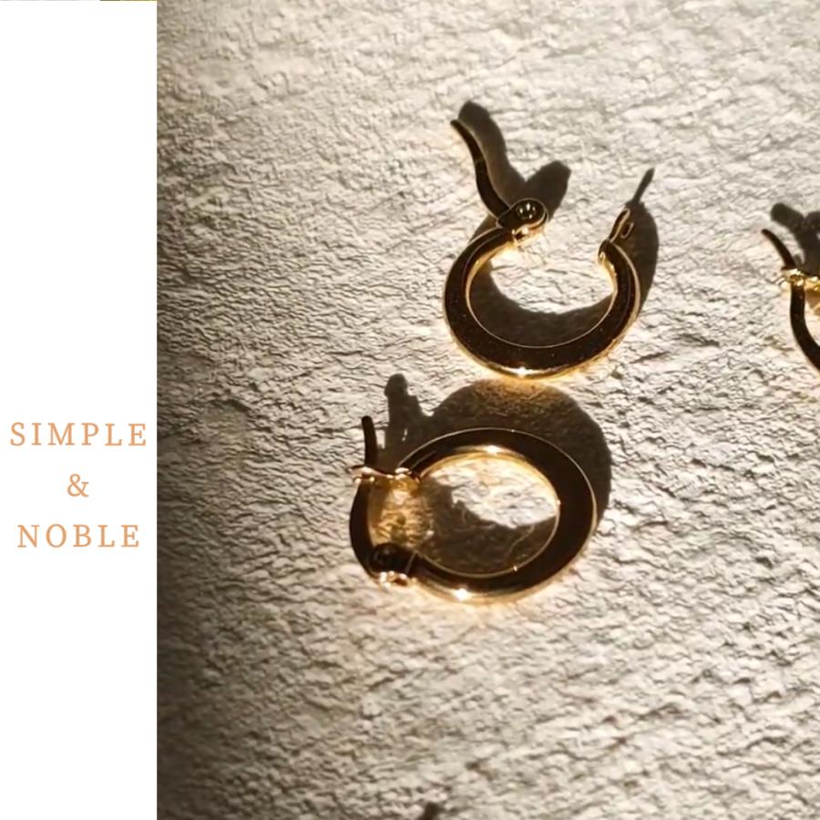 金属アレルギー対応 フープピアス サージカルステンレス つけっぱなし レディース 18金 K18 ピアス 小さめ シンプル | ブランド登録なし | 10