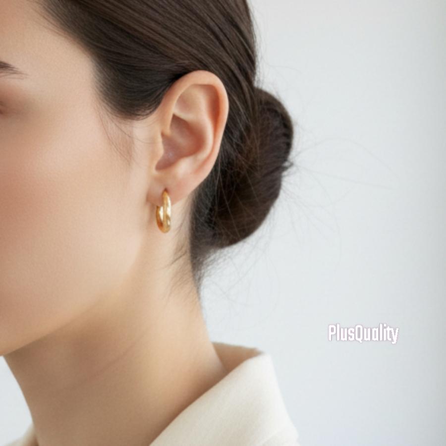 金属アレルギー対応 フープピアス サージカルステンレス つけっぱなし レディース 18金 K18 ピアス 小さめ シンプル | ブランド登録なし | 12