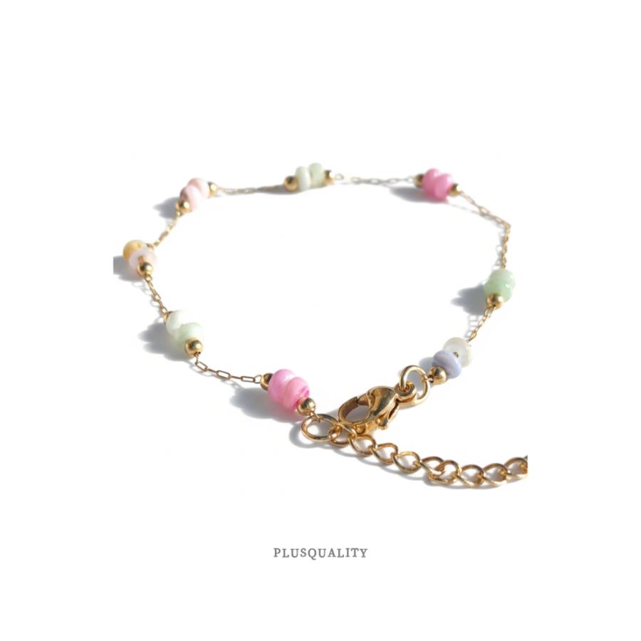 アンクレット 金属アレルギー対応 サージカルステンレス つけっぱなし レディース k18 18金 天然石 爆買 | ブランド登録なし | 09