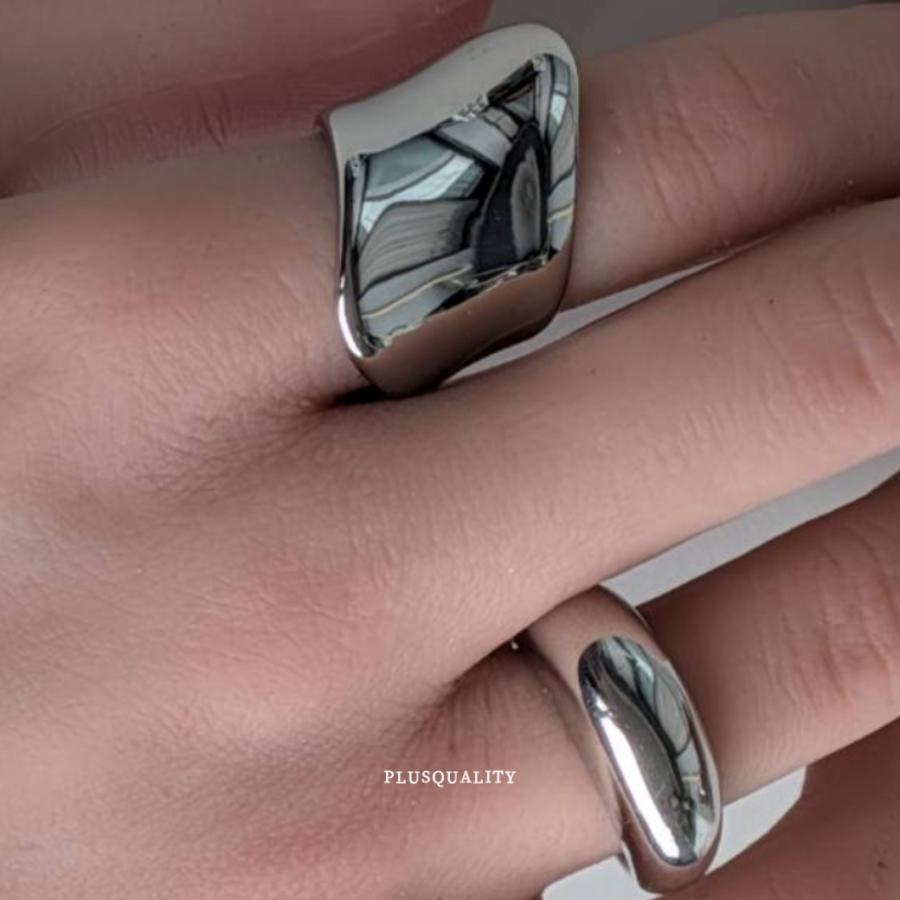 リング 指輪 ステンレス 大 太 ごつめ 幅広 サージカル アレルギー対応 レディース シルバー 地金 春 夏 シンプル 17 15 13 爆買 | ブランド登録なし | 12