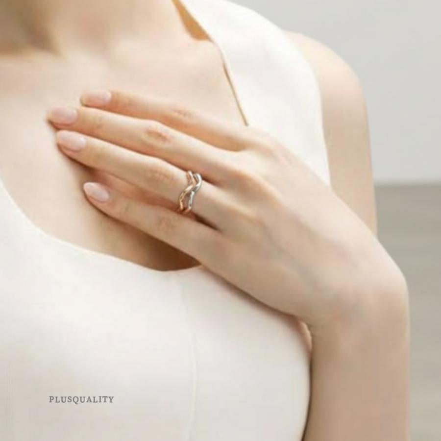 リング 指輪 ステンレス レディース 18k 18金 アレルギー対応 地金 春 夏 ダブル 2連 10.5 13.5 15.5 サージカル | ブランド登録なし | 12