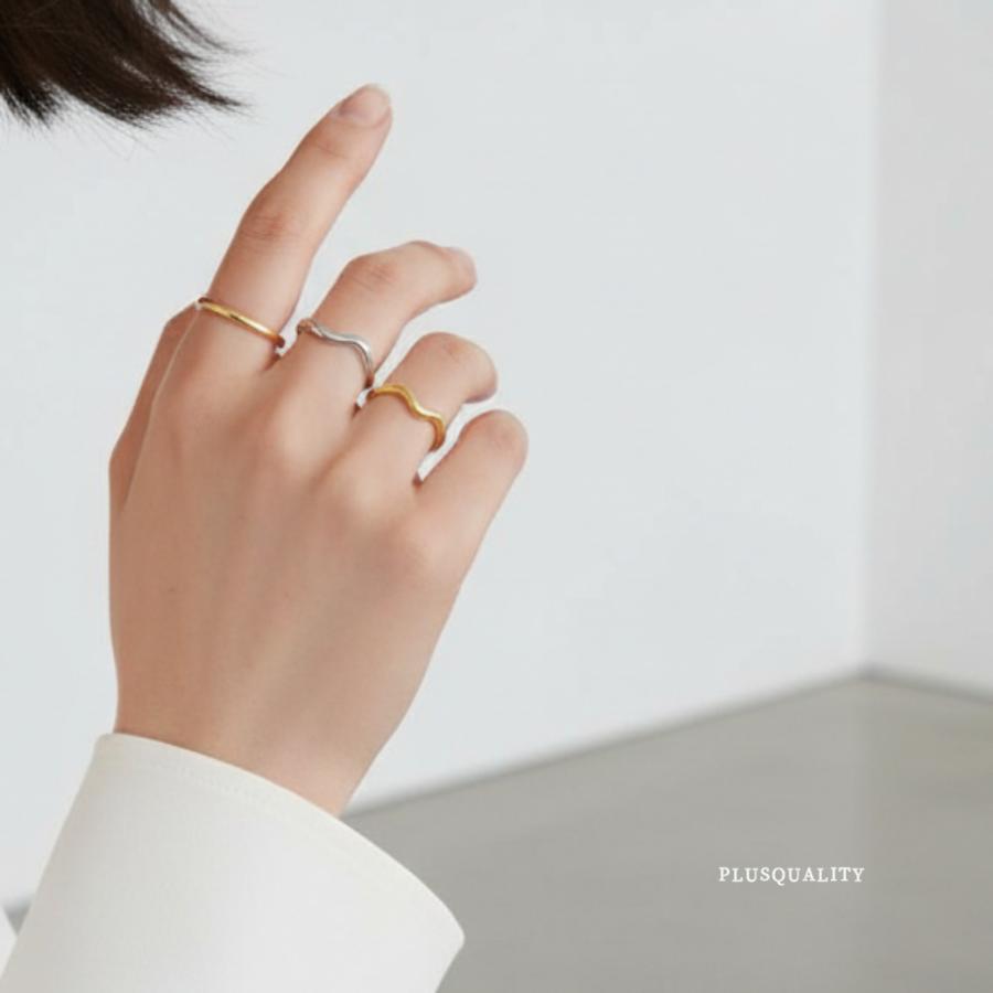 リング 指輪 ステンレス レディース 18k 18金 アレルギー対応 地金 春 夏 ダブル 2連 10.5 13.5 15.5 サージカル | ブランド登録なし | 07
