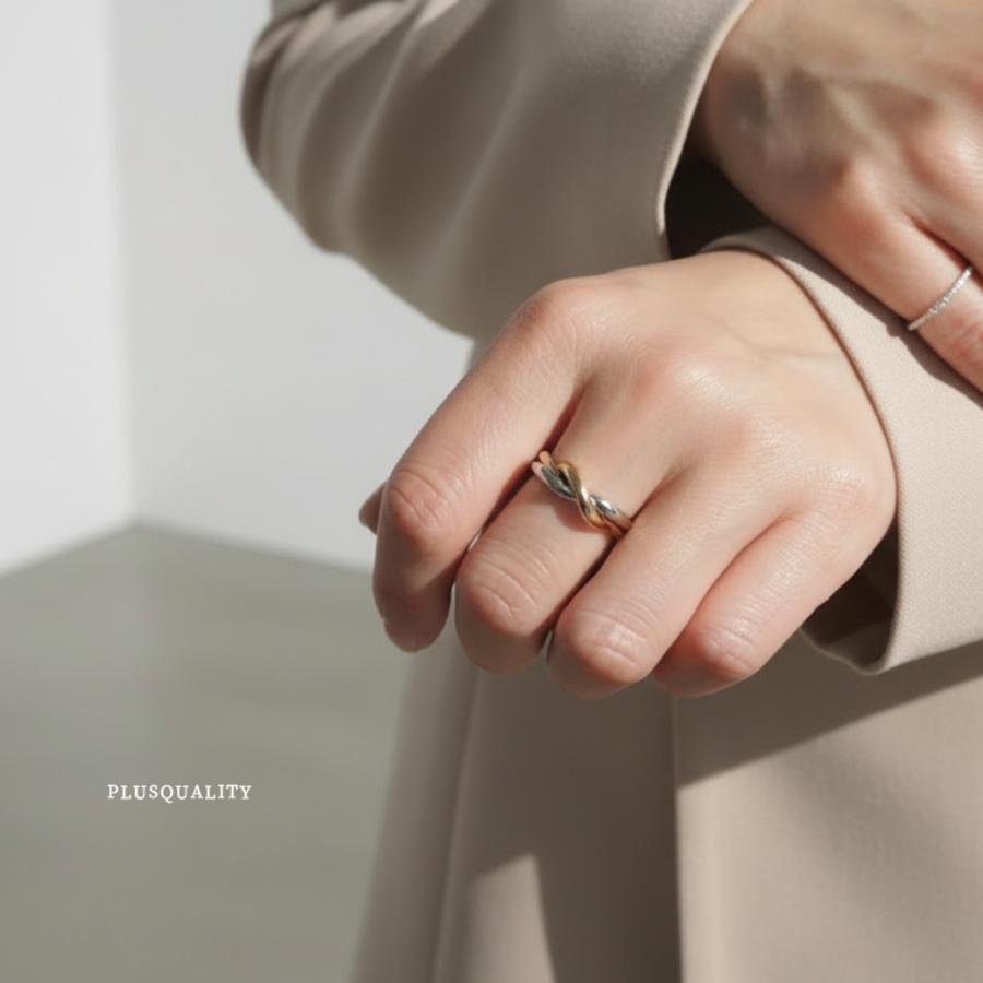 リング 指輪 ステンレス レディース 18k 18金 アレルギー対応 地金 春 夏 ダブル 2連 10.5 13.5 15.5 サージカル | ブランド登録なし | 05
